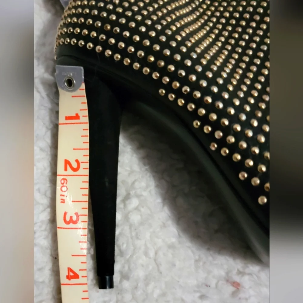 Giuseppe Zanotti  Gorgeous Black and Gold Studded Ankle boot heels 7 1/2 NWOT.